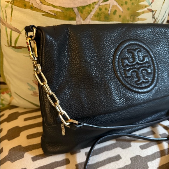 Tory Burch Black Pebbled Leather Crossbody Bag with Gold Hardware - Picture 3 of 16